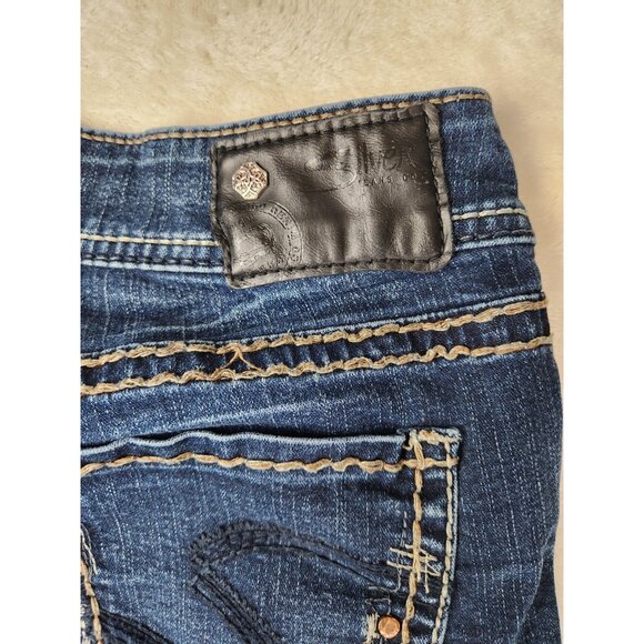 Silver Suki Straight Blue Jeans Womens Western Glove Works Size 29 X 32 - Picture 10 of 15